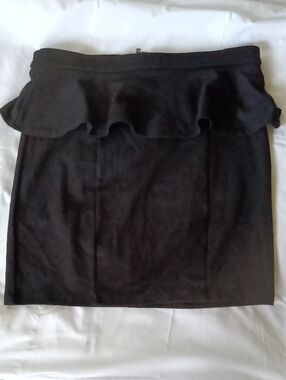 American Eagle Outfitters Black Ruffle Peplum Pencil Skirt